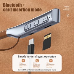 Boyuna Asılabilen Deri İşlemeli Hi-fi Bluetooth Kulaklık. HHK2 Hafıza Kartı Takılabilen Bluetooth Kulaklık 