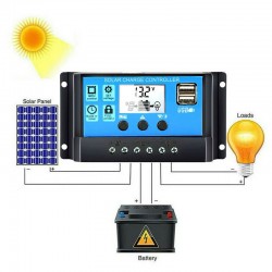 12 v / 24 v 30A Pwm Akü Şarj Kontrol Cihazı Şarj Regülatörü