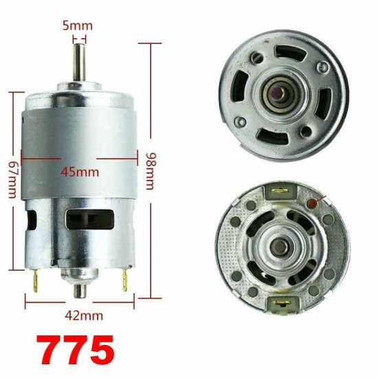 12v 150w 775 Dc Motor Güçlü Hobi Motoru ( Yüksek Devirli )