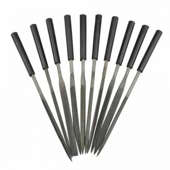 10 Parça Mini Eğe Takımı 3 x 140 x 10 mm Saatçi Eğe