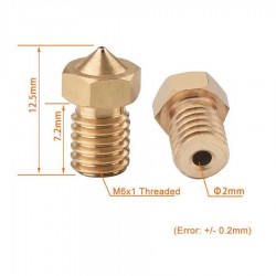 0.5 mm E3D V6 Pirinç Nozzle 3D Yazıcı Nozul 1.75mm