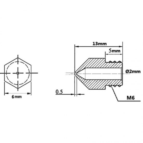 0.2 mm MK8 Pirinç Nozzle 3D Yazıcı Nozle 1.75mm