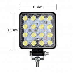 Off Road Beyaz Işık Sis Farı Lambası 16 Led Kare 12-24v