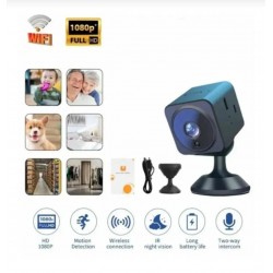 Wi-Fi Akıllı Mini IP Kamera | Araç Kamerası, Gizli Kamera, 1080P Gece Görüşlü