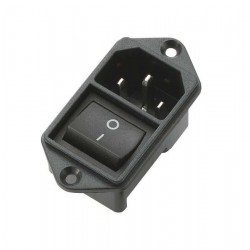 Kulaklı Erkek Anahtarlı Power Soketi ( Sigortasız ) IEC320 