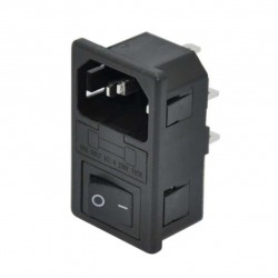Kulaksız Anahtarlı Erkek Power Soketi - Işıksız Anahtarlı