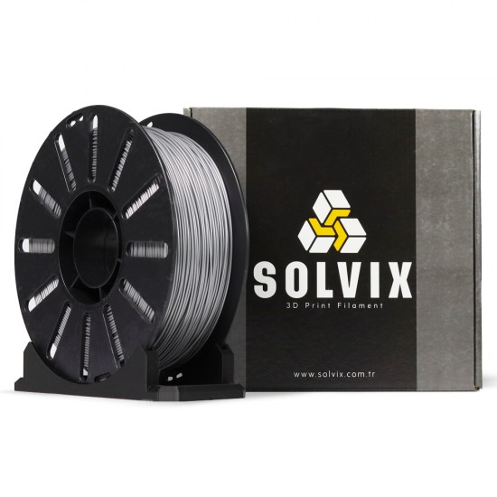 SOLVİX Filament Siyah PLA/PHA Filament 1.75 mm SOLVİX Filament Gümüş PLA/PHA Premium Filament 1.75 mm